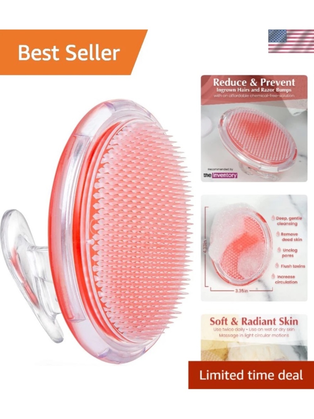Exfoliating Bath and Body Brush NEW banish ingrown hairs & razor bumps